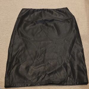 Wilfred Free Black Faux Leather High Waisted Skirt